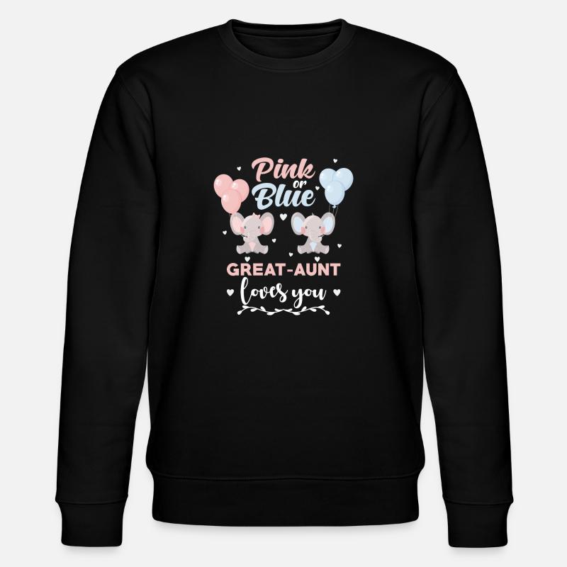 Rosa oder Blau Großtante Elefant - Stanley/Stella Unisex Bio-Sweatshirt CHANGER  - Schwarz