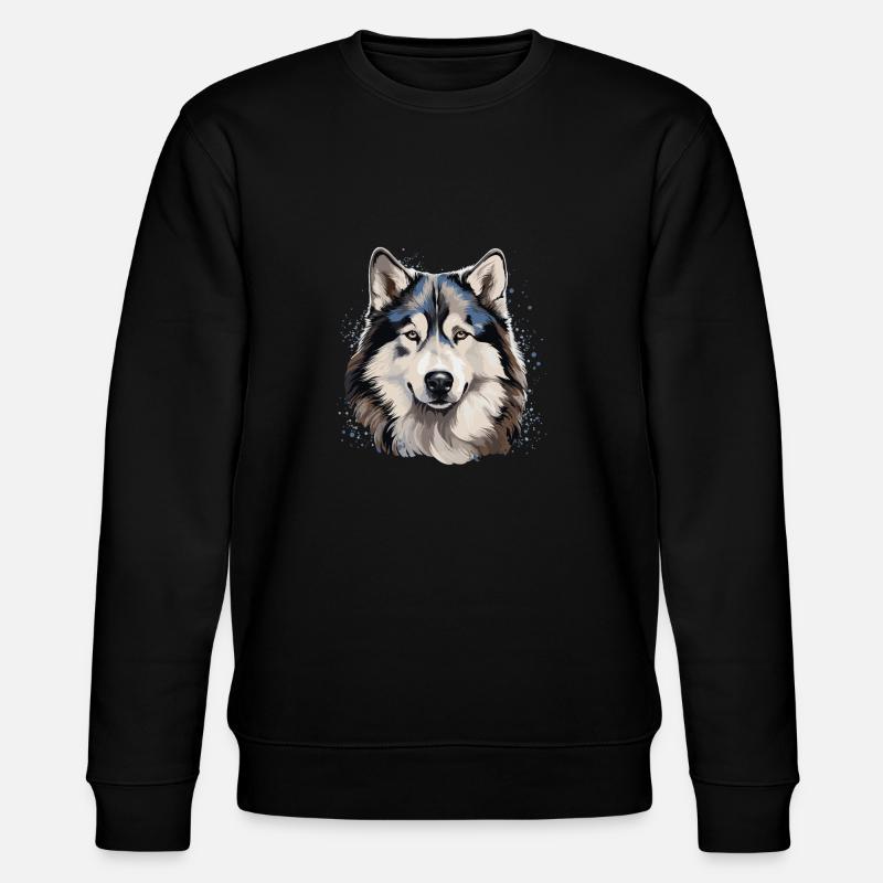 Hund Alaskan Malamute - Stanley/Stella Unisex Bio-Sweatshirt CHANGER  - Schwarz