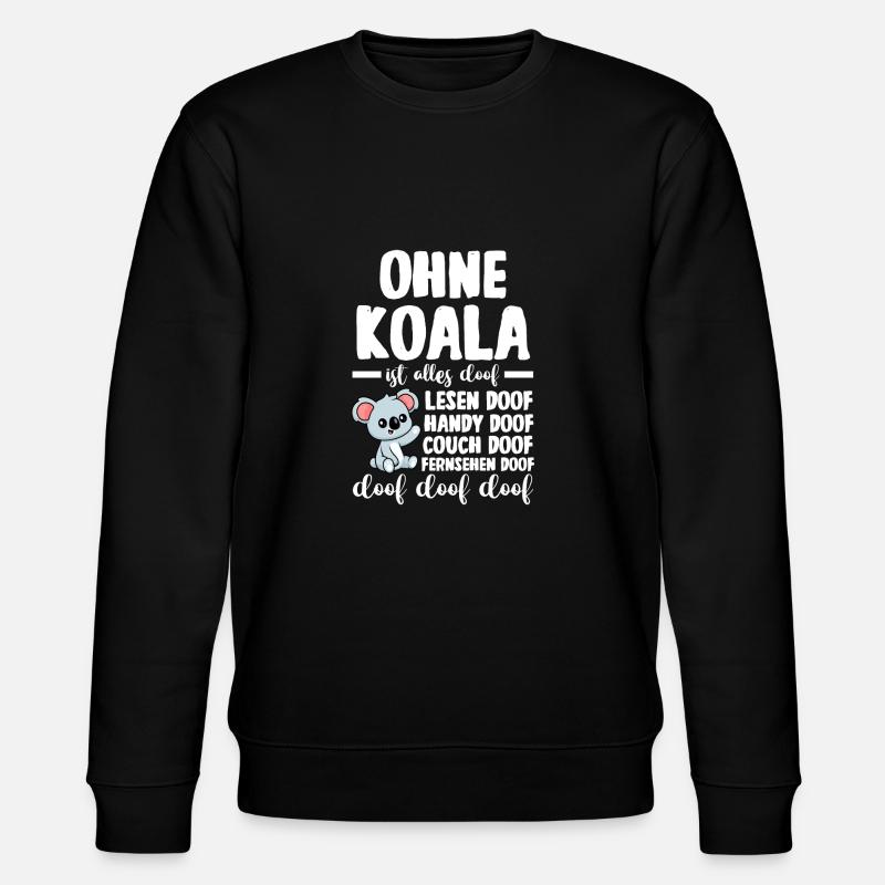 Koalabär Koala - Stanley/Stella Unisex Bio-Sweatshirt CHANGER  - Schwarz