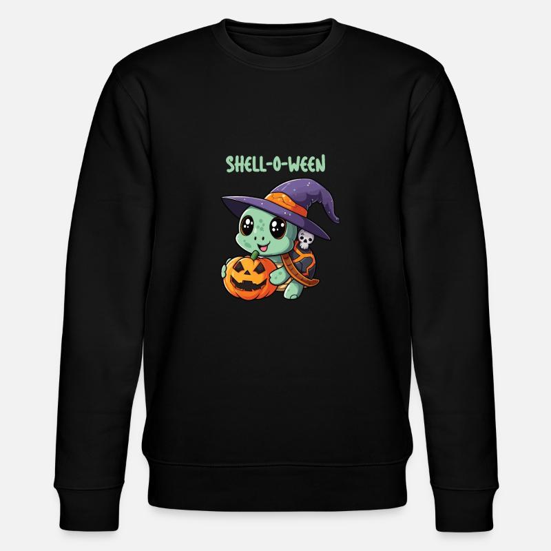 halloween turtle, shell-o-ween - Stanley/Stella CHANGER Unisex Organic Sweatshirt - black
