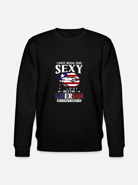 Liberia Flag Liberians - Stanley/Stella CHANGER Unisex Organic Sweatshirt - black