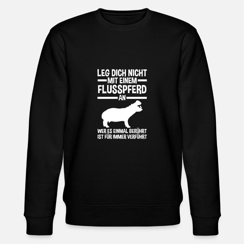 Nilpferd Flusspferd - Stanley/Stella Unisex Bio-Sweatshirt CHANGER  - Schwarz