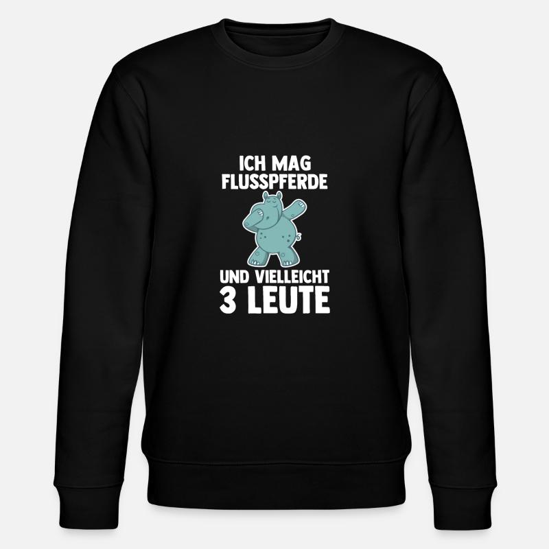 Nilpferd Flusspferd - Stanley/Stella Unisex Bio-Sweatshirt CHANGER  - Schwarz