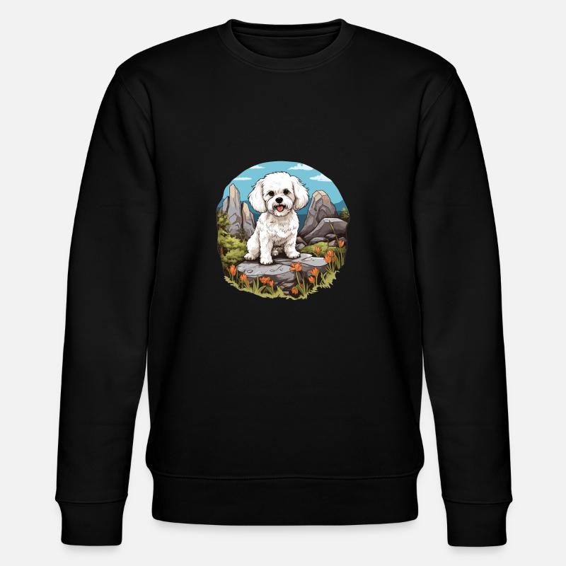 Hund Bichon Friesé - Stanley/Stella Unisex Bio-Sweatshirt CHANGER  - Schwarz