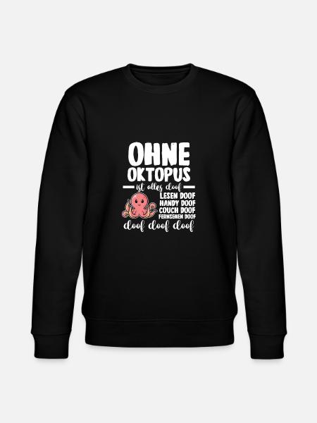 Tintenfisch Oktopus - Stanley/Stella Unisex Bio-Sweatshirt CHANGER  - Schwarz