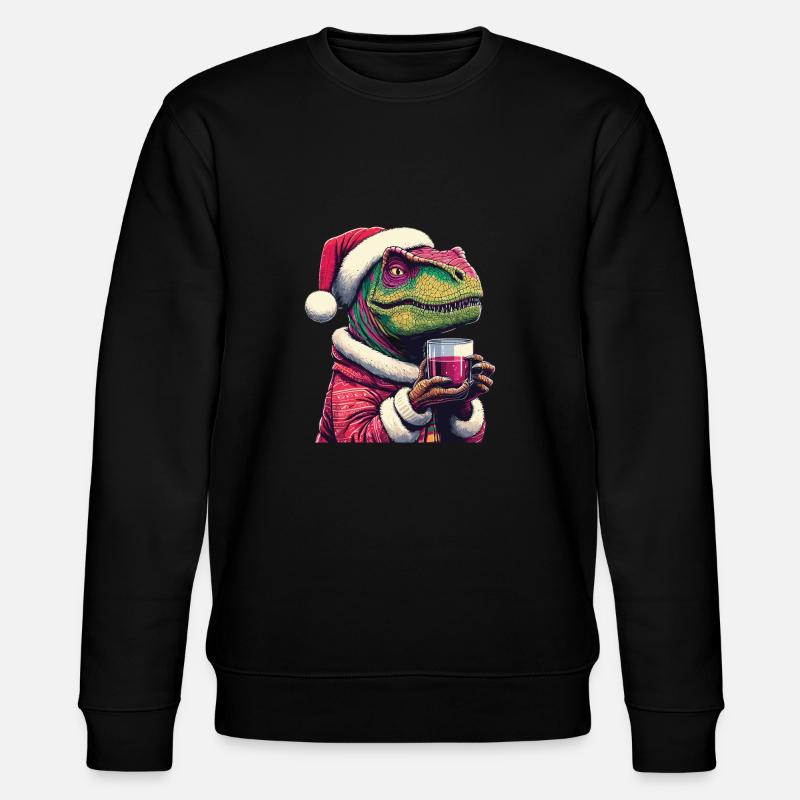Raptor trinkt Glühwein - Stanley/Stella Unisex Bio-Sweatshirt CHANGER  - Schwarz