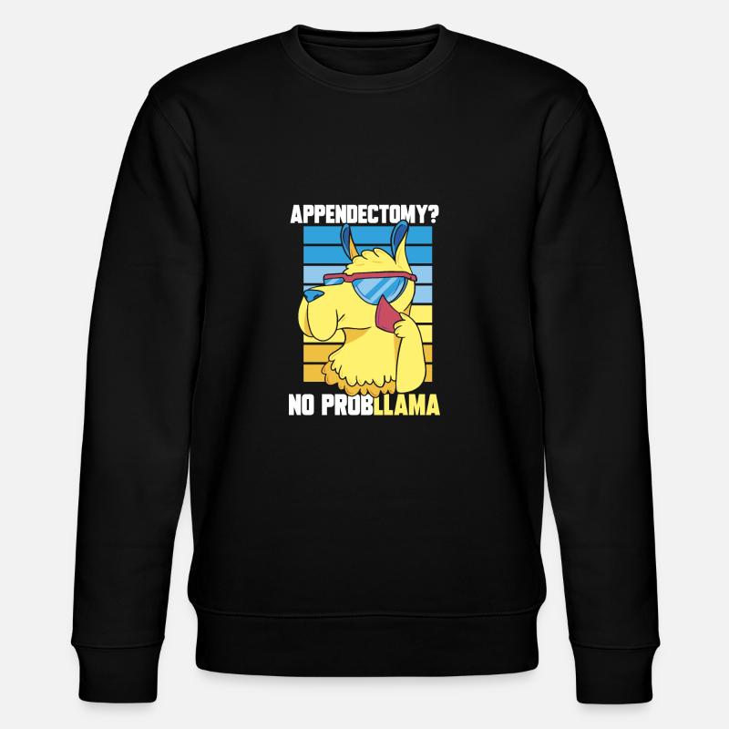 Blinddarm Operation Blinddarmentzündung - Stanley/Stella Unisex Bio-Sweatshirt CHANGER  - Schwarz
