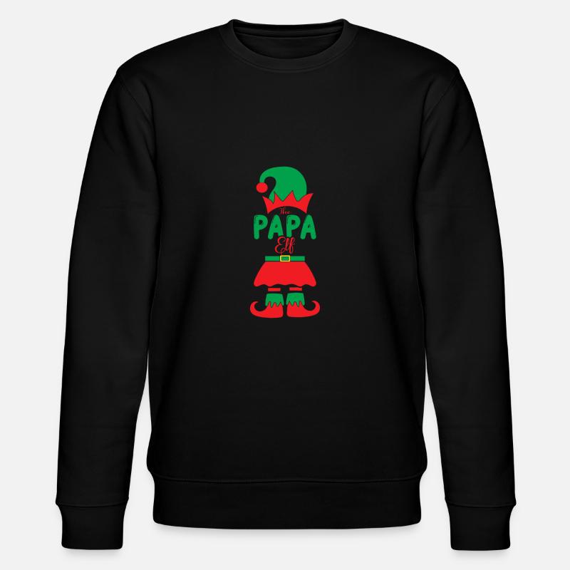 Der Papa Elf - Stanley/Stella Unisex Bio-Sweatshirt CHANGER  - Schwarz