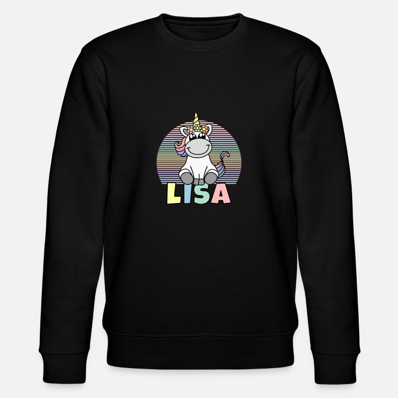 Lisa Einhorn Name - Stanley/Stella Unisex Bio-Sweatshirt CHANGER  - Schwarz