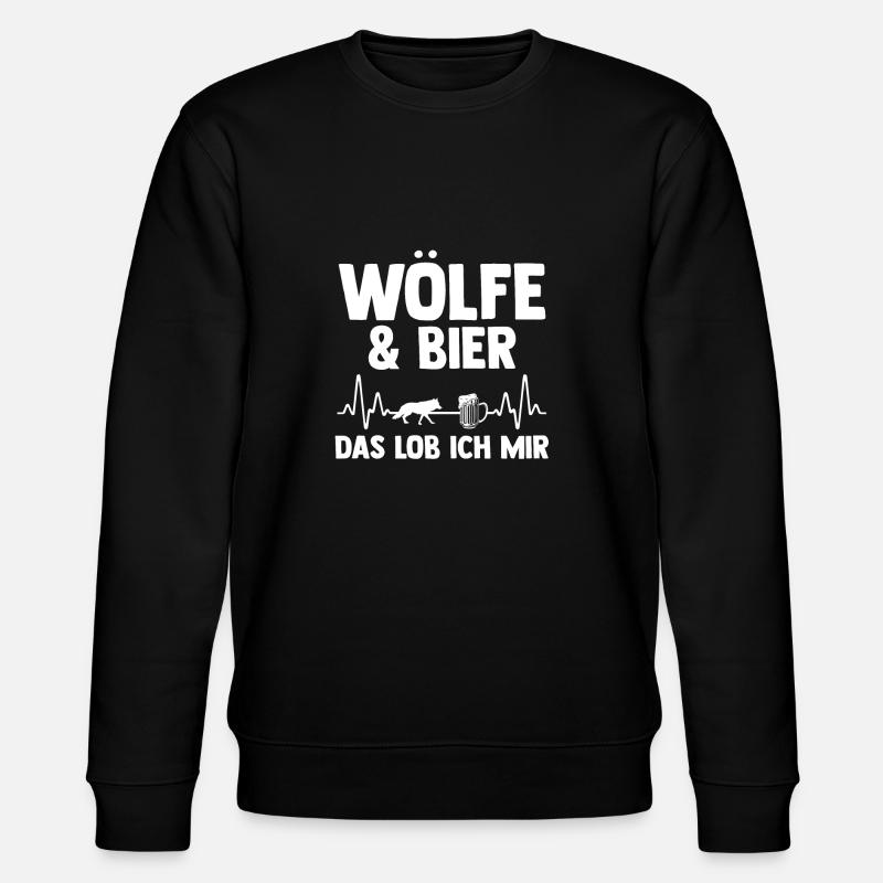 Tier Waldtier Wolf - Stanley/Stella Unisex Bio-Sweatshirt CHANGER  - Schwarz