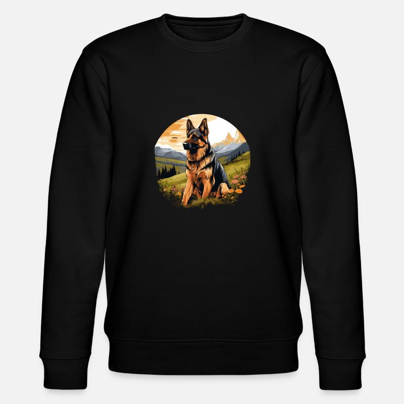 Hund Schäferhund - Stanley/Stella Unisex Bio-Sweatshirt CHANGER  - Schwarz
