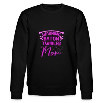 Baton Twirling Warning Baton Twirler Mom Gifts - Stanley/Stella Unisex Bio-Sweatshirt CHANGER  - Schwarz - Vorne - Nik (191cm) & Marisol (170cm)