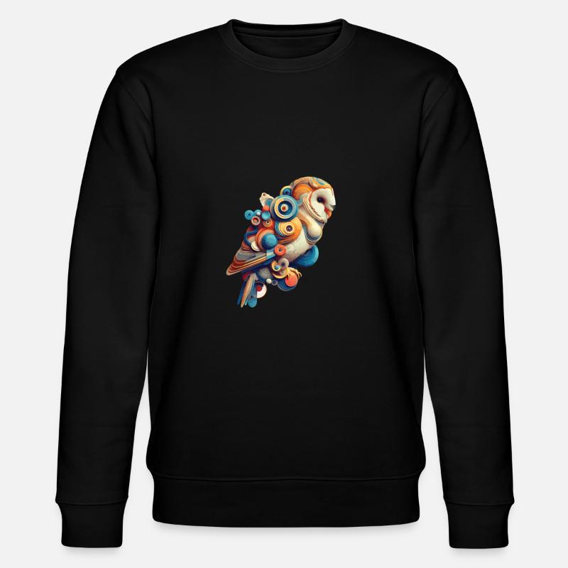 Bunte abstrakte Eule - Stanley/Stella Unisex Bio-Sweatshirt CHANGER  - Schwarz