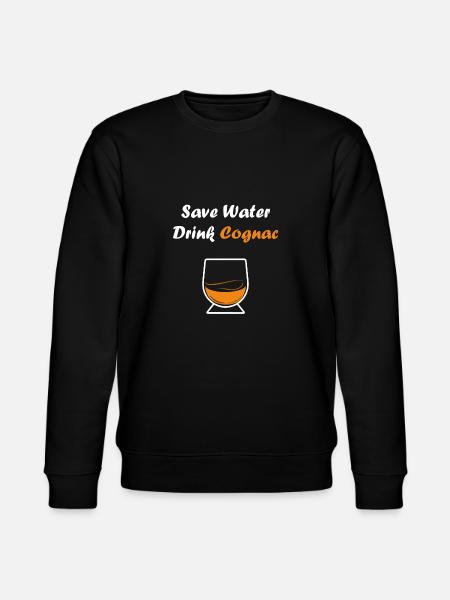 Save water drink cognac - Stanley/Stella CHANGER Unisex Organic Sweatshirt - black