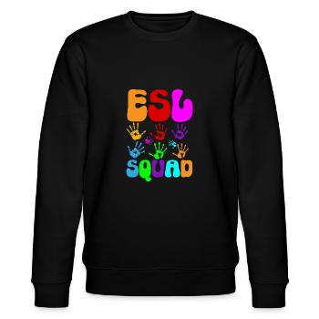 Lehrkraft Englisch Zweitsprache Fremdsprache - Stanley/Stella Unisex Bio-Sweatshirt CHANGER  - Schwarz - Vorne - Nik (191cm) & Marisol (170cm)