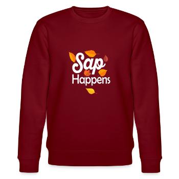 Ahornsirup Baum Klopfen Lustiger Herbstpfannkuchen - Stanley/Stella Unisex Bio-Sweatshirt CHANGER  - Burgunderrot - Vorne - Nik (191cm) & Marisol (170cm)