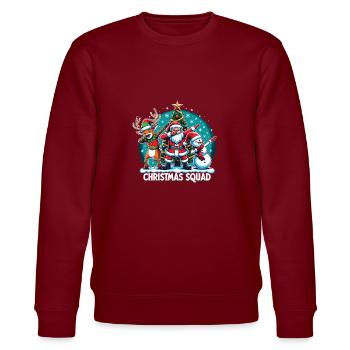 Christmas Squad - Stanley/Stella CHANGER Unisex Organic Sweatshirt - burgundy - Front - Nik (191cm) & Marisol (170cm)