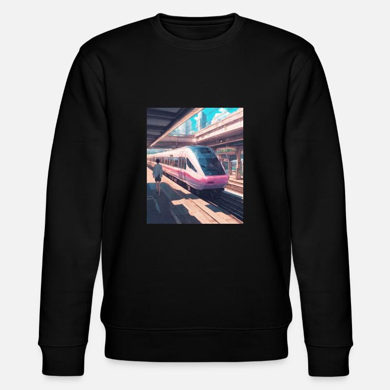 Japan Bahnhof Zug - Stanley/Stella Unisex Bio-Sweatshirt CHANGER  - Schwarz