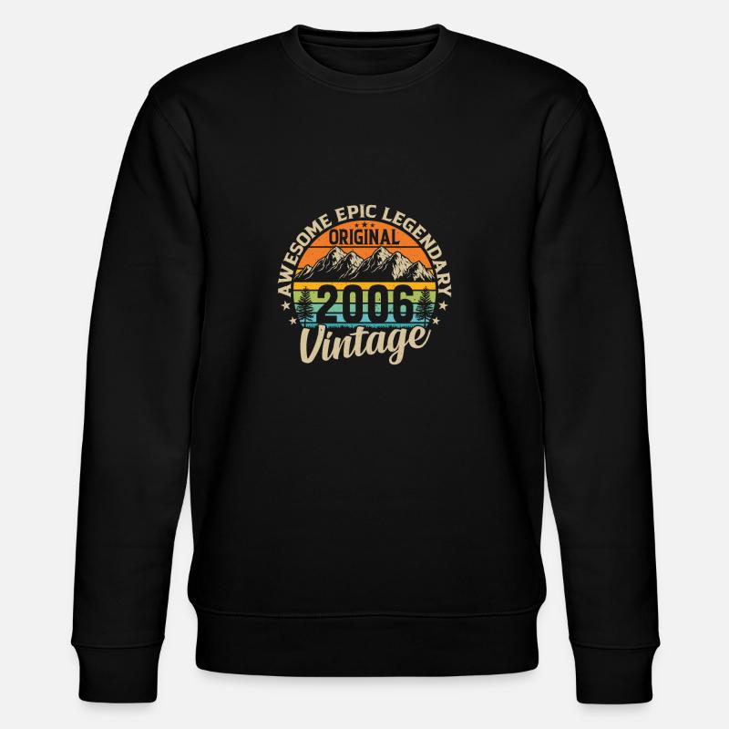2006 Birthday Retro Style - Stanley/Stella CHANGER Unisex Organic Sweatshirt - black