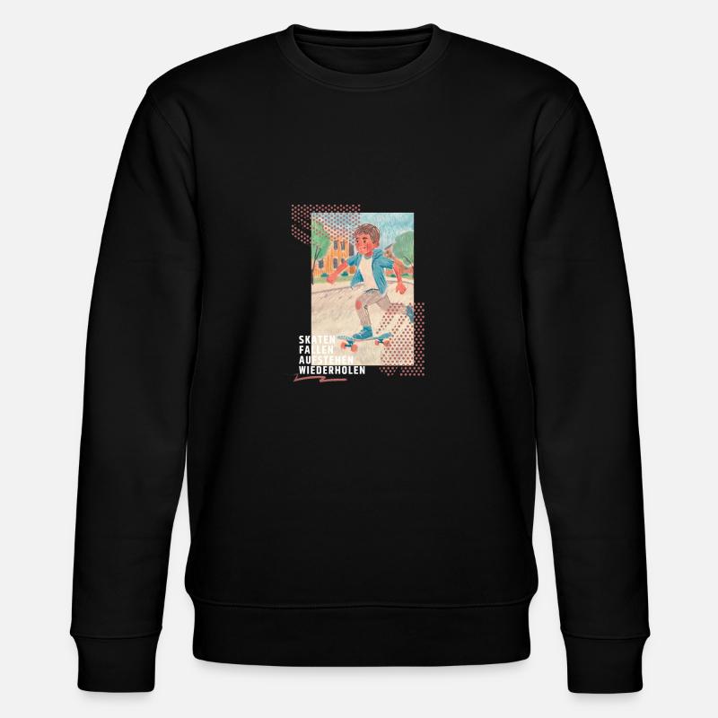 Cooles Skateboard Design Jungen - Stanley/Stella Unisex Bio-Sweatshirt CHANGER  - Schwarz