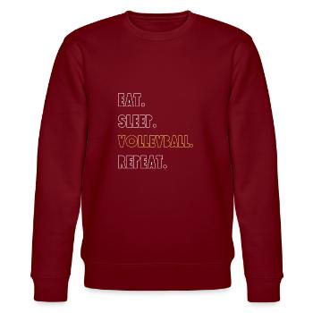 Volleyball - Stanley/Stella Unisex Bio-Sweatshirt CHANGER  - Burgunderrot - Vorne - Nik (191cm) & Marisol (170cm)