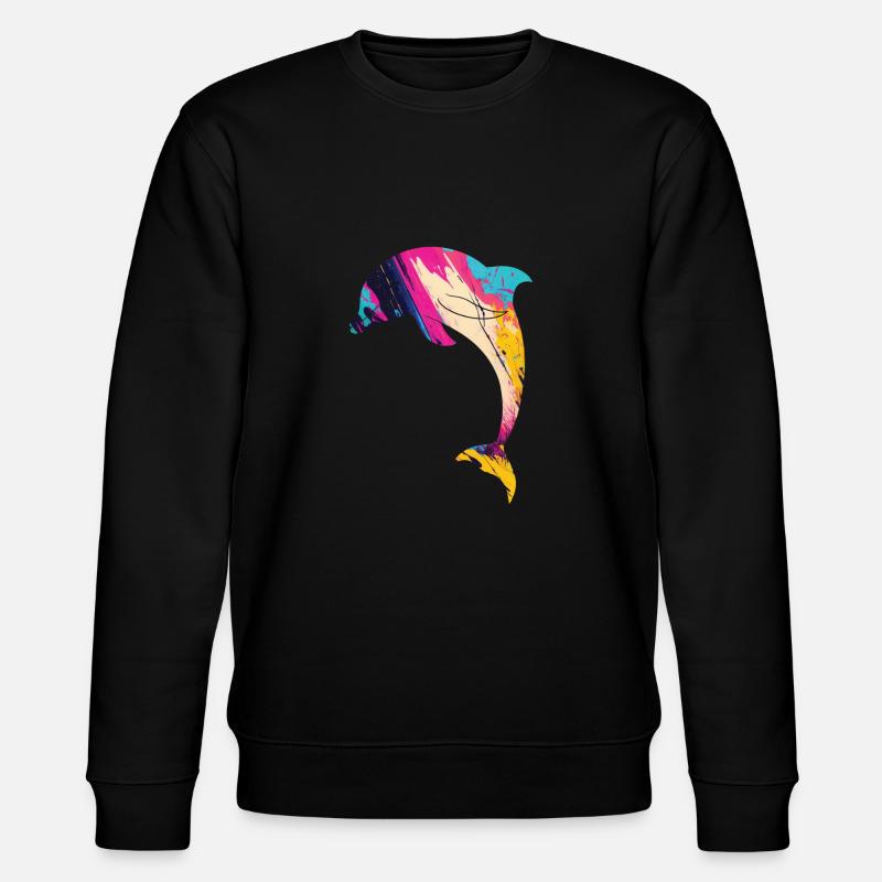 Dolphin - Stanley/Stella Unisex Bio-Sweatshirt CHANGER  - Schwarz