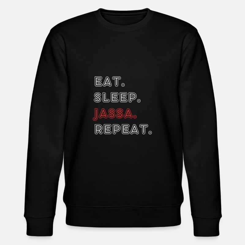 Eat. Sleep. Jassa. Repeat - Stanley/Stella Unisex Bio-Sweatshirt CHANGER  - Schwarz