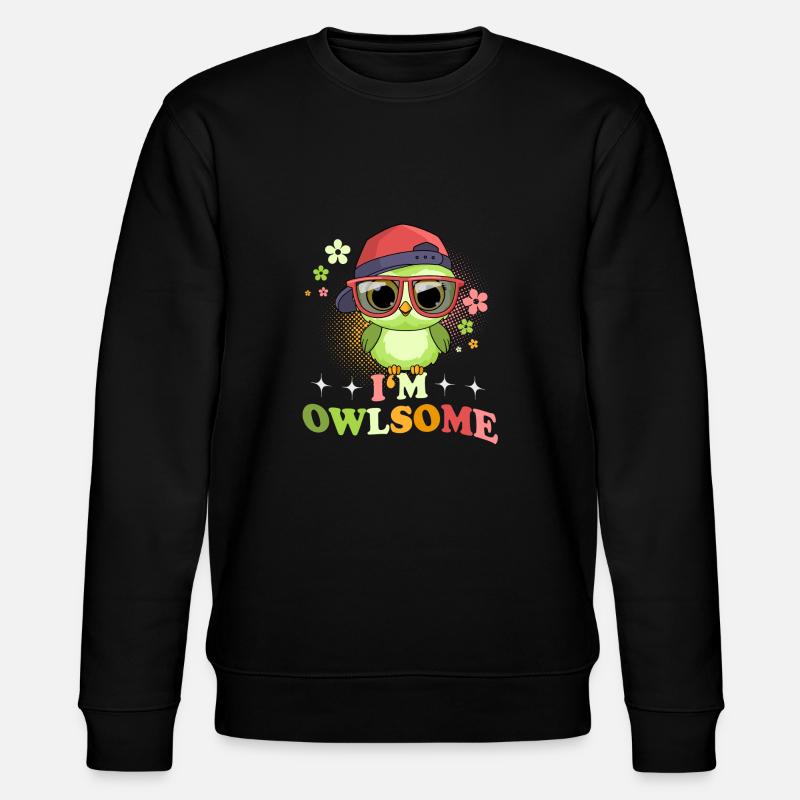 Eule Eulen I`m Owlsome - Stanley/Stella Unisex Bio-Sweatshirt CHANGER  - Schwarz