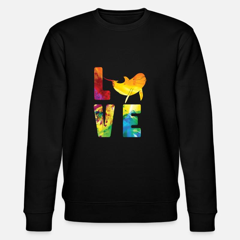 Amour aquarelle dauphin - Sweat bio CHANGER Stanley/Stella Unisexe - noir