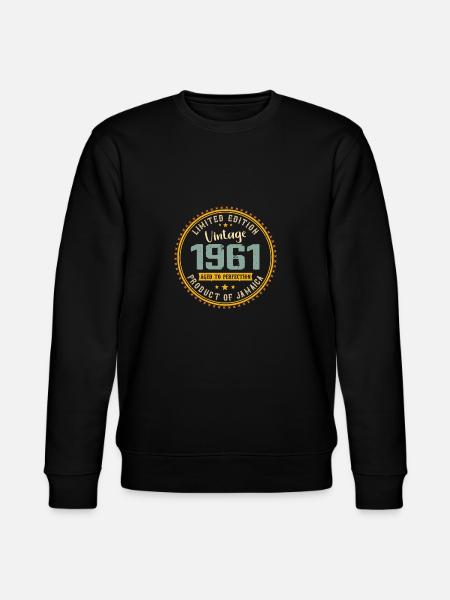 Vintage 1961 verjaardagscadeau 1961 - Stanley/Stella Uniseks bio-sweatshirt CHANGER - zwart