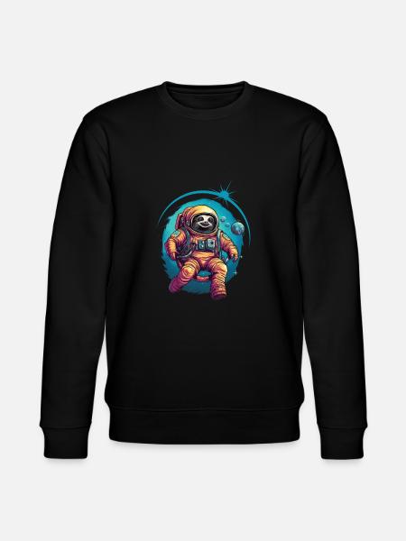 Sloth Astronaut Space Space Gift - Stanley/Stella CHANGER Unisex Organic Sweatshirt - black