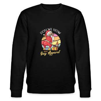 Don We Now unsere schwule Kleidung für ein schwules Weihnachtsfest - Stanley/Stella Unisex Bio-Sweatshirt CHANGER  - Schwarz - Vorne - Nik (191cm) & Marisol (170cm)