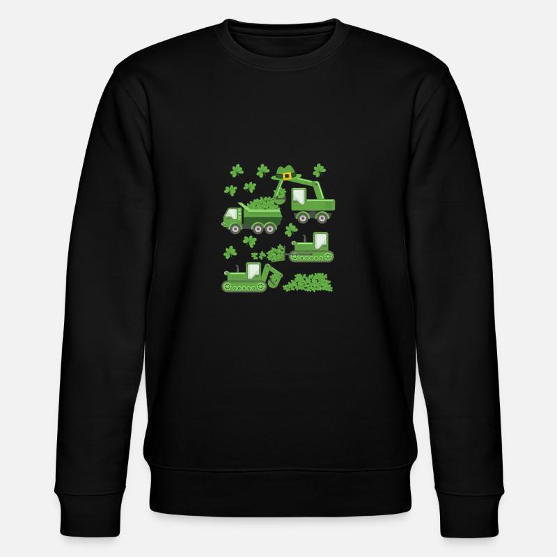 La Saint-Patrick de la Saint-Patrick grue camion excavatrice construction trèfle - Sweat bio CHANGER Stanley/Stella Unisexe - noir