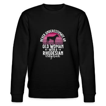 Rhodesian Ridgeback Gifts - Stanley/Stella Unisex Bio-Sweatshirt CHANGER  - Schwarz - Vorne - Nik (191cm) & Marisol (170cm)