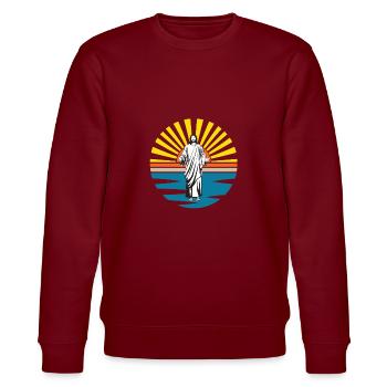The Light of the World - Stanley/Stella CHANGER Unisex Organic Sweatshirt - burgundy - Front - Nik (191cm) & Marisol (170cm)