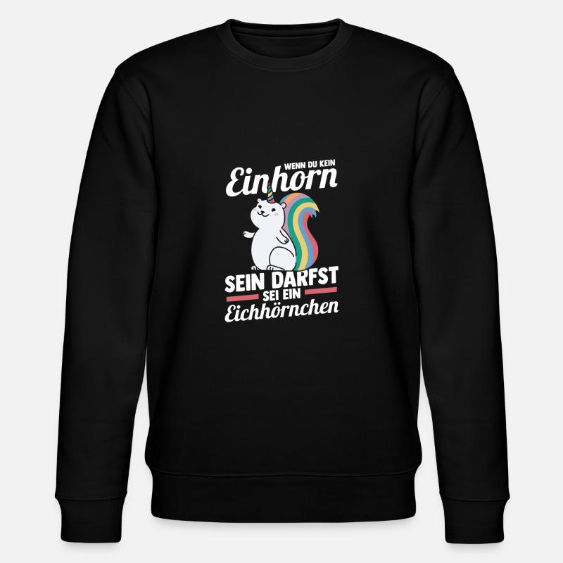 Einhorn Eichhörnchen - Stanley/Stella Unisex Bio-Sweatshirt CHANGER  - Schwarz
