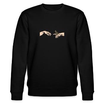 Starling Bird of the Year Common starling - Stanley/Stella CHANGER Unisex Organic Sweatshirt - black - Front - Nik (191cm) & Marisol (170cm)