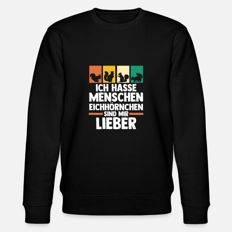 Eichhörnchen - Stanley/Stella Unisex Bio-Sweatshirt CHANGER  - Schwarz