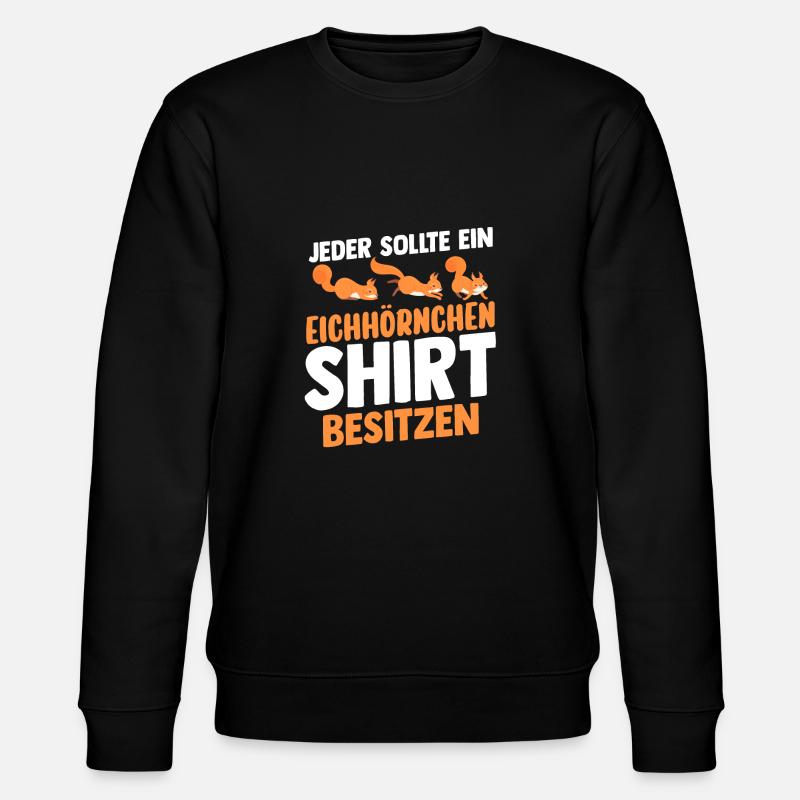 Eichhörnchen - Stanley/Stella Unisex Bio-Sweatshirt CHANGER  - Schwarz