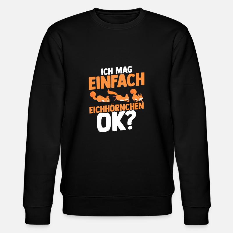 Eichhörnchen - Stanley/Stella Unisex Bio-Sweatshirt CHANGER  - Schwarz