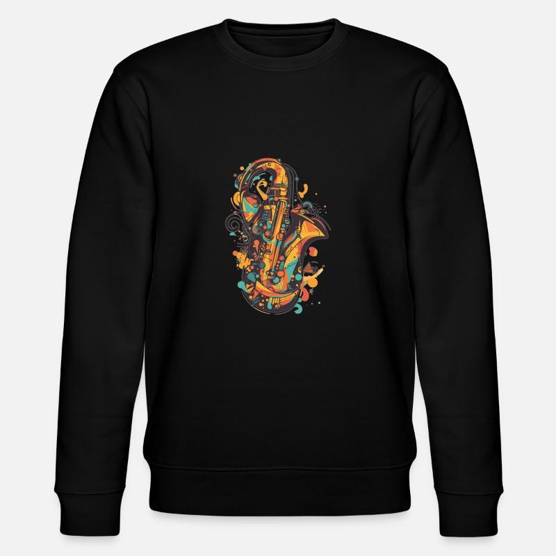 Saxophon - Stanley/Stella Unisex Bio-Sweatshirt CHANGER  - Schwarz