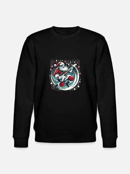 Guitar Player Santa Christmas Guitarist - Stanley/Stella CHANGER Unisex Organic Sweatshirt - black