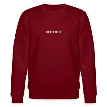 Fitness - Commit to fit - Stanley/Stella CHANGER Unisex Organic Sweatshirt - burgundy - Front - Nik (191cm) & Marisol (170cm)
