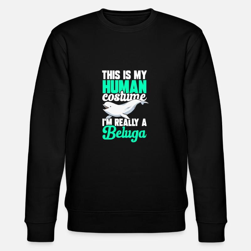 Weißwal Beluga Wal - Stanley/Stella Unisex Bio-Sweatshirt CHANGER - Schwarz