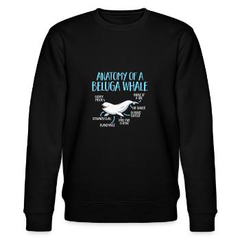 Weißwal Beluga Wal - Stanley/Stella Unisex Bio-Sweatshirt CHANGER  - Schwarz - Vorne - Nik (191cm) & Marisol (170cm)