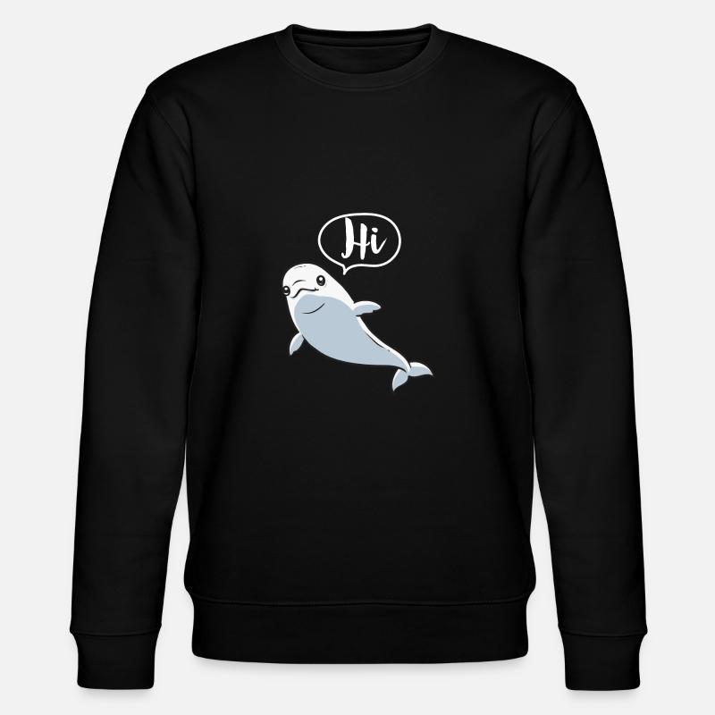 White Whale Beluga Whale - Stanley/Stella CHANGER Unisex Organic Sweatshirt - black