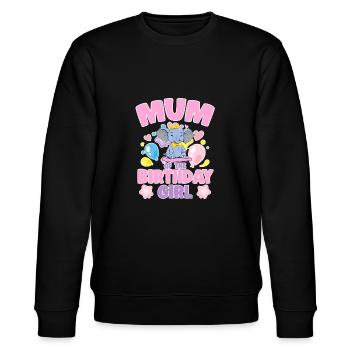 Mum Of the Birthday Girl Elephant Family Party - Stanley/Stella Unisex Bio-Sweatshirt CHANGER  - Schwarz - Vorne - Nik (191cm) & Marisol (170cm)