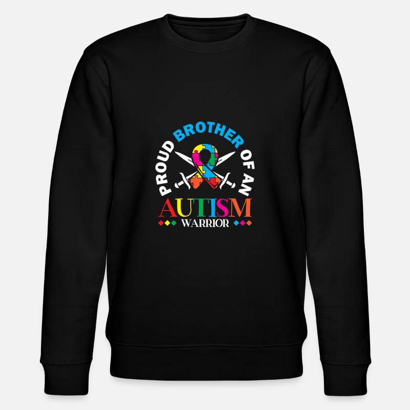 Stolzer Bruder Eines Autismus-kriegers - Stanley/Stella Unisex Bio-Sweatshirt CHANGER  - Schwarz