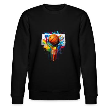 Basketballkorb Basketball - Stanley/Stella Unisex Bio-Sweatshirt CHANGER  - Schwarz - Vorne - Nik (191cm) & Marisol (170cm)