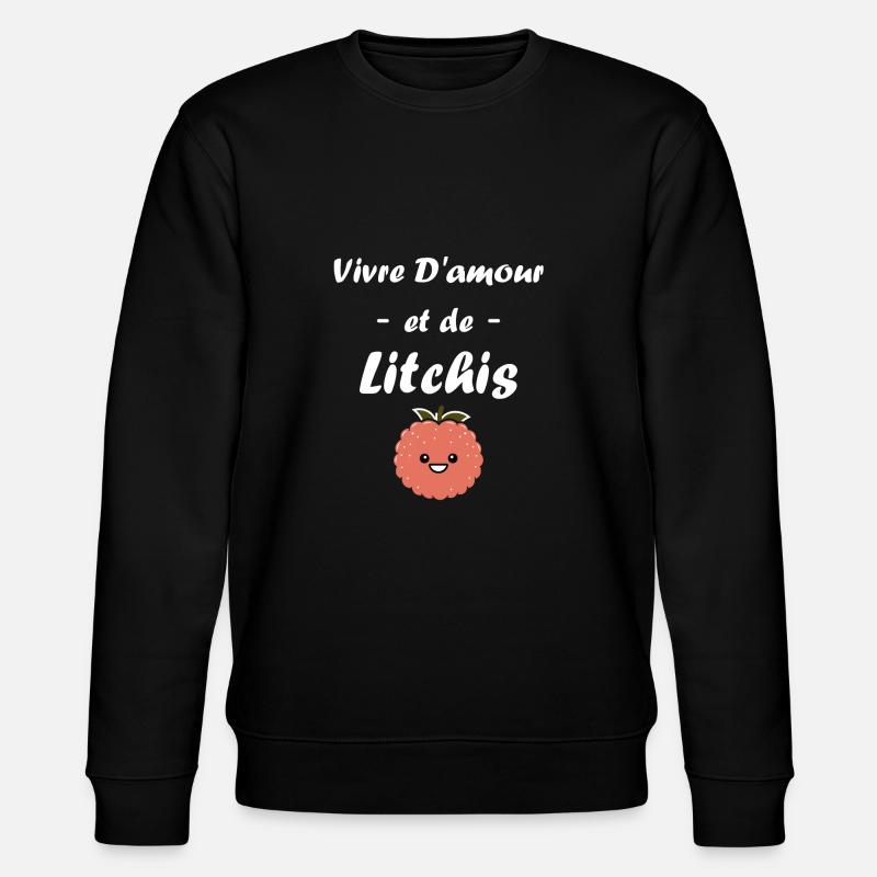 Fruit Humour petit litchi - Sweat bio CHANGER Stanley/Stella Unisexe - noir